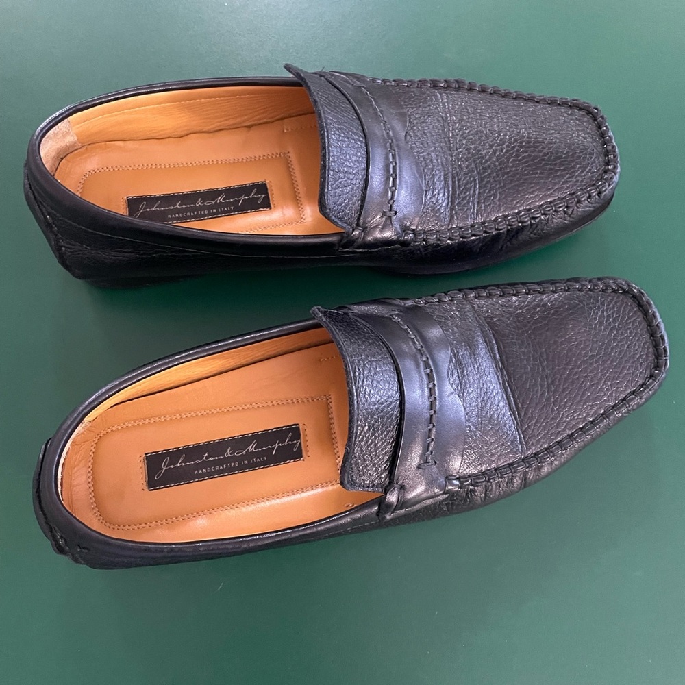 Johnston and Murphy leather slip-on men’s shoes, size 9.5 M. Great condition